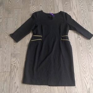 Seraphine Black Midi Dress with Yellow Accents